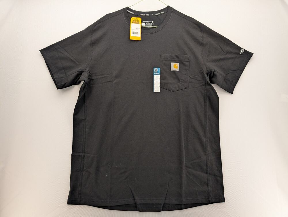 NWT Carhartt Force Relaxed Fit Short Sleeve Pocket T-Shirt in Black sz Large